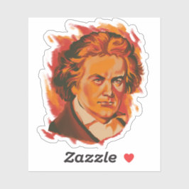 Beethoven Fire Palette Portrait Aufkleber