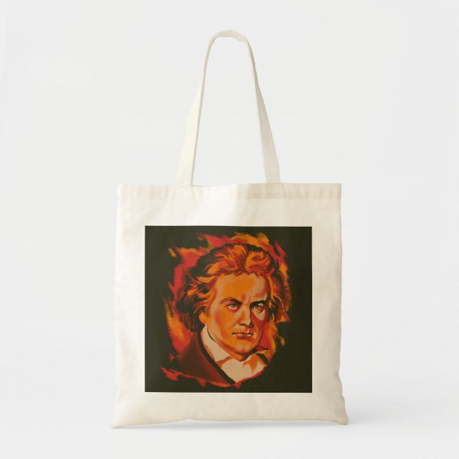 Beethoven Fire Palette Portrait Quote Tote Bag Tragetasche (Vorne)