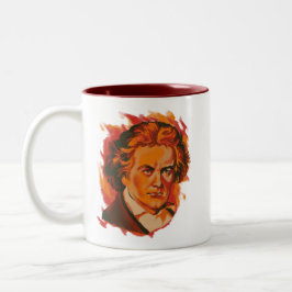 Beethoven Fire Palette Portrait Quote Zweifarbige Tasse