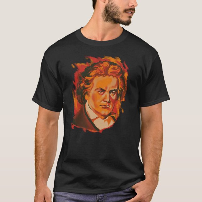 Beethoven Fire Palette Portrait T-Shirt (Vorderseite)