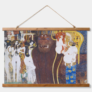 Beethoven Frieze (Detail), Gustav Klimt Wandteppich Mit Holzrahmen