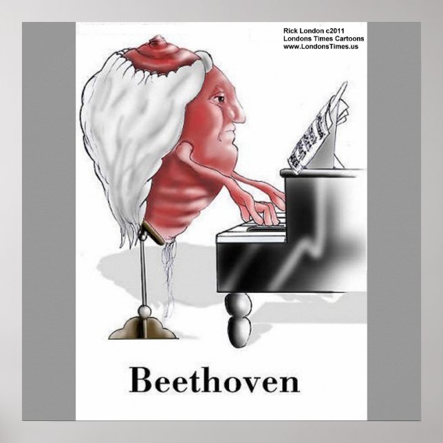 Beethoven Funny Designer/Cartoon Poster Print (Vorne)