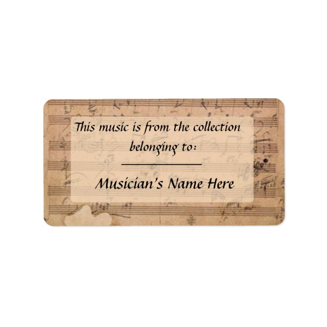 Beethoven Hammerklavier Sonata Manuscript-Label Adressaufkleber (Vorne)