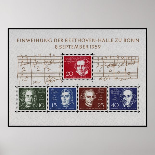 Beethoven Handel Spohr Haydn Mendelssohn Poster (Vorne)