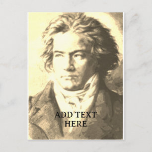 Beethoven im benutzerdefinierten Sepia-Text Postkarte