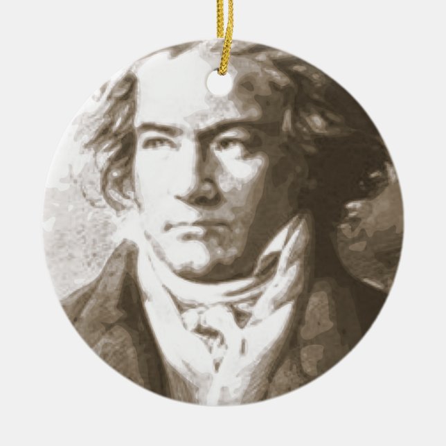 Beethoven in Sepia Keramikornament (Vorne)