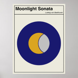 Beethoven Moonlight Sonata Minimalistisch Abstrakt Poster