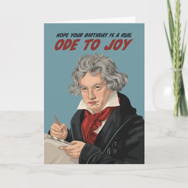 Beethoven Ode to Joy Birthday Folded Grußkarte Karte (Vorderseite)