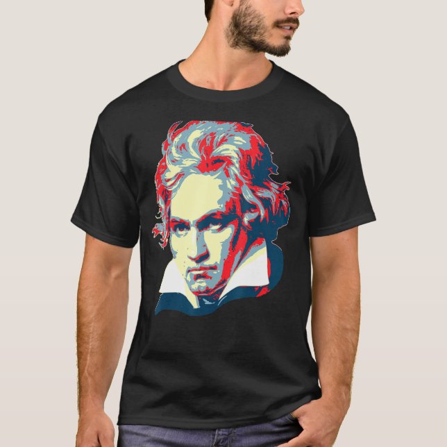 Beethoven Pop Art T-Shirt (Vorderseite)