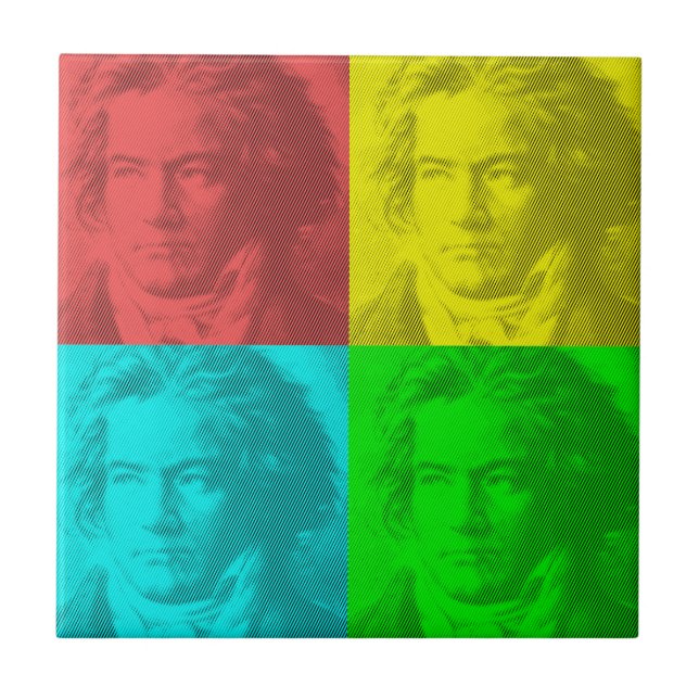 Beethoven-Portrait auf den Plätzen Fliese (Vorderseite)