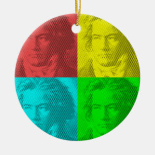 Beethoven-Portrait auf den Plätzen Keramik Ornament