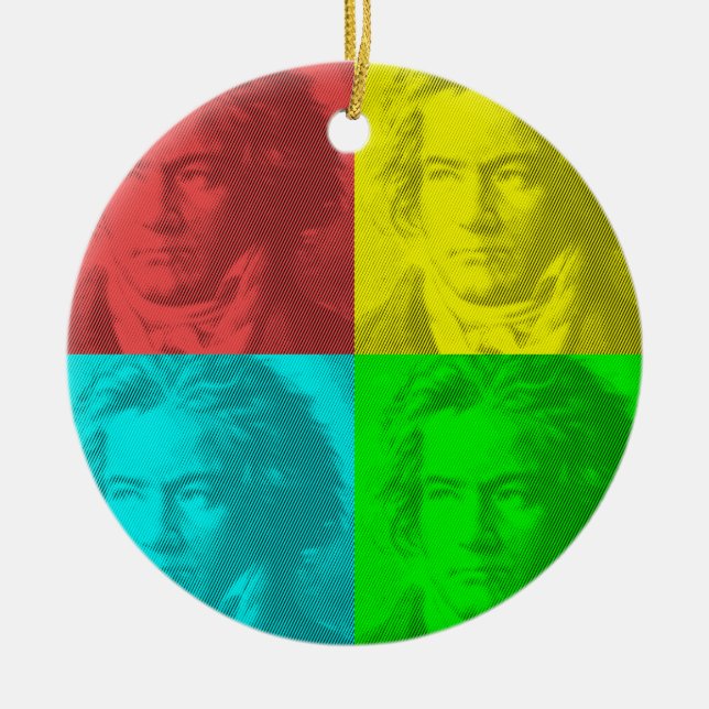 Beethoven-Portrait auf den Plätzen Keramik Ornament (Vorne)