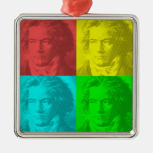 Beethoven-Portrait auf den Plätzen Ornament Aus Metall