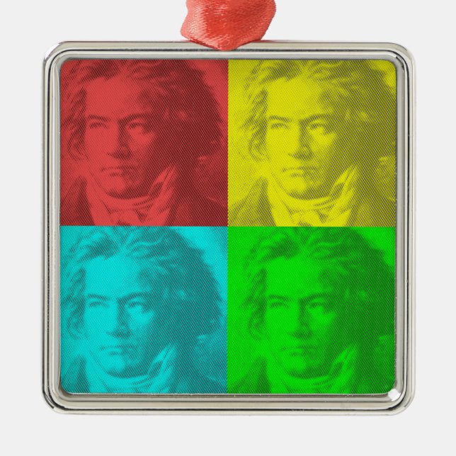 Beethoven-Portrait auf den Plätzen Ornament Aus Metall (Vorne)