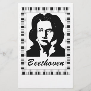 Beethoven-Portrait mit Klaviertastatur Briefpapier