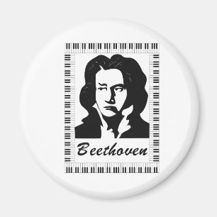 Beethoven-Portrait mit Klaviertastatur Magnet