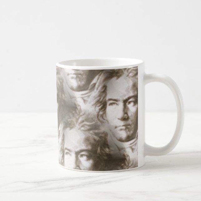 Beethoven Portrait Pattern Kaffeetasse (Rechts)