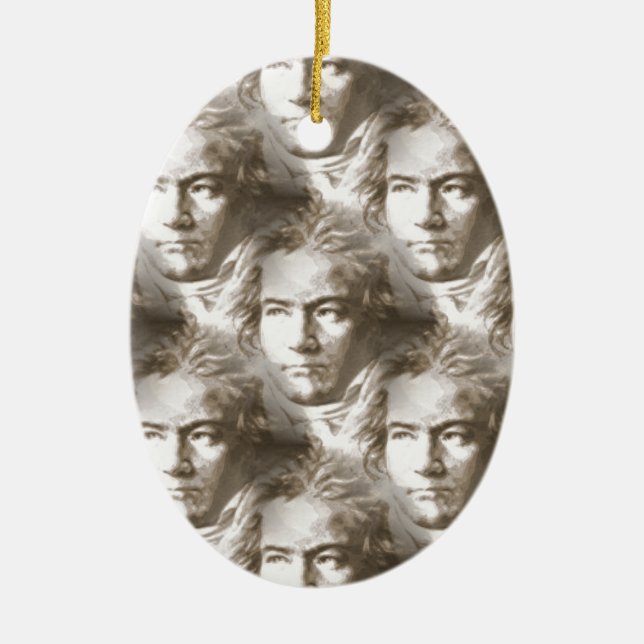 Beethoven Portrait Pattern Keramikornament (Vorne)