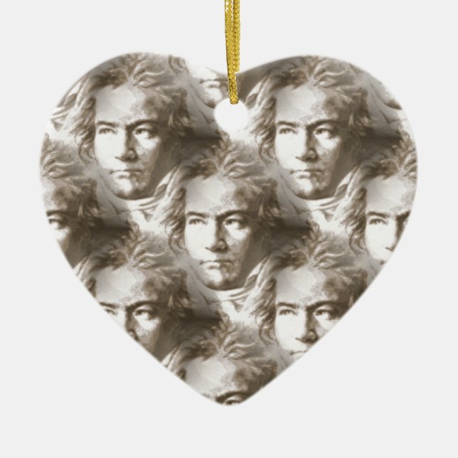 Beethoven Portrait Pattern Keramikornament (Vorne)