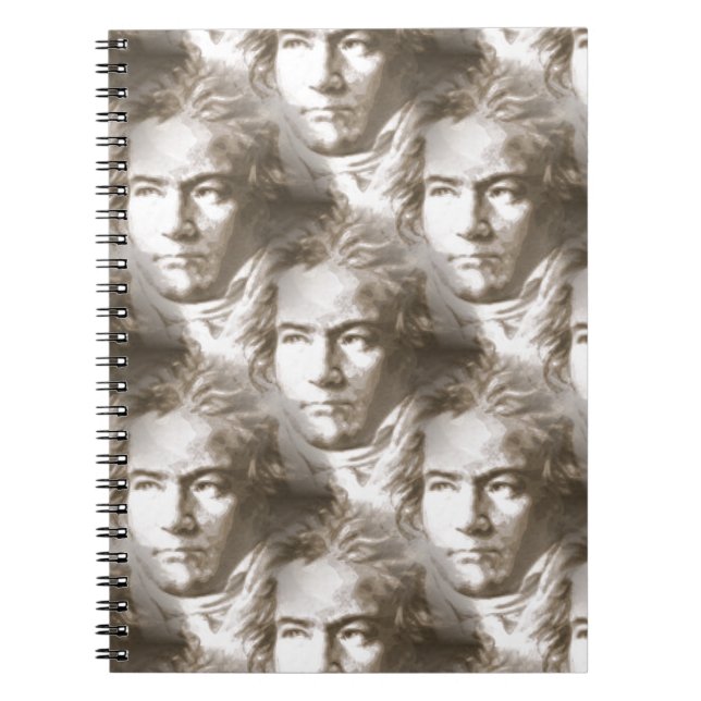 Beethoven Portrait Pattern Notizblock (Vorderseite)