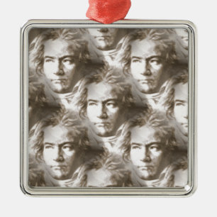 Beethoven Portrait Pattern Ornament Aus Metall
