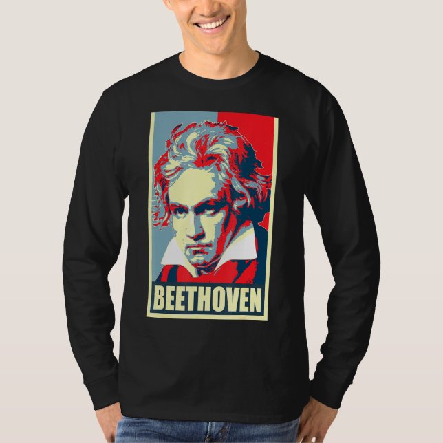 Beethoven Propaganda Poster Pop Art T-Shirt (Vorderseite)