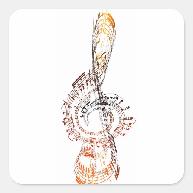 Beethoven Quadratischer Aufkleber (Vorderseite)