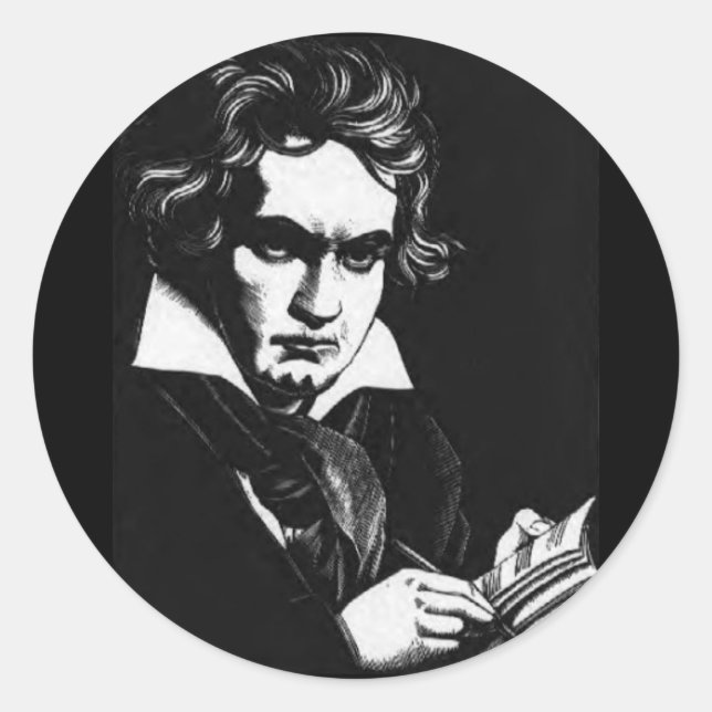 BEETHOVEN RUNDER AUFKLEBER (Vorderseite)