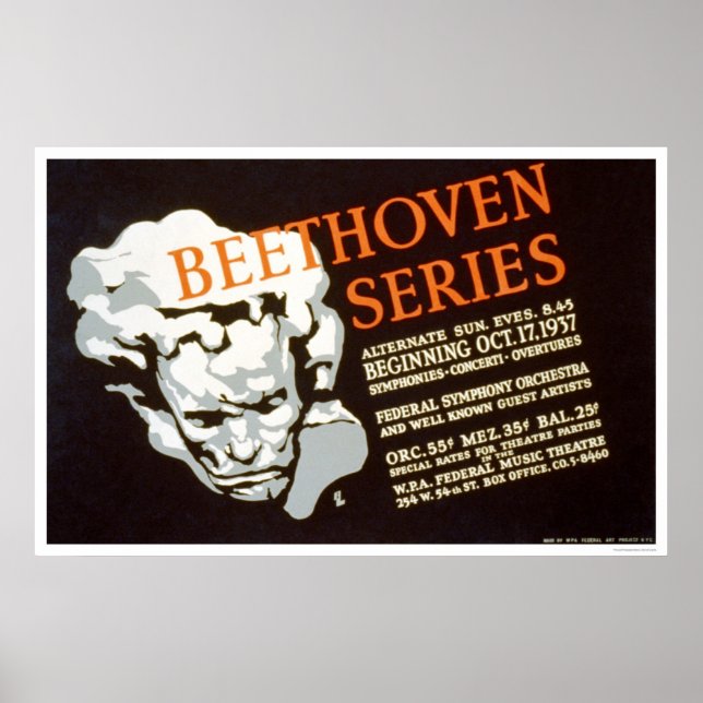 Beethoven Series 1937 WPA Poster (Vorne)