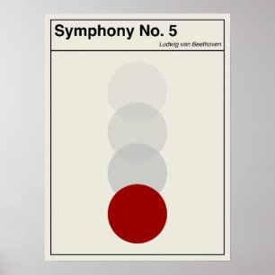 Beethoven Symphonie Nr. 5 Minimalistisch Abstrakt Poster
