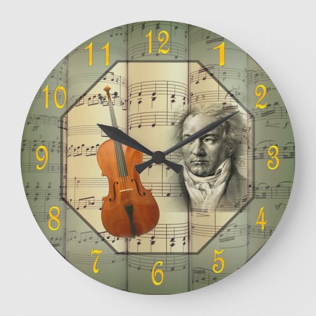 Beethoven ~ Symphonieorchester ~ Cello ~  Große Wanduhr (Vorderseite)