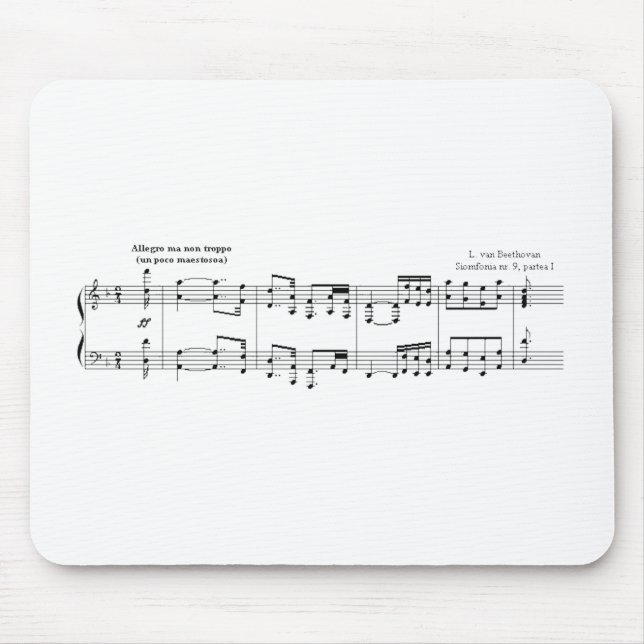 Beethoven Symphony #9 (Schwarz) Mousepad (Vorne)