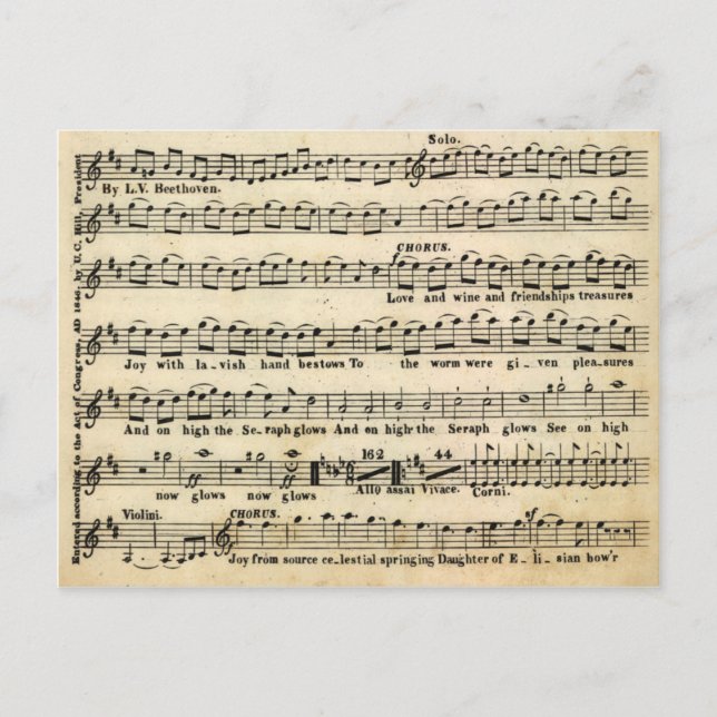 Beethoven Symphony No. 9 Postcard Postkarte (Vorderseite)