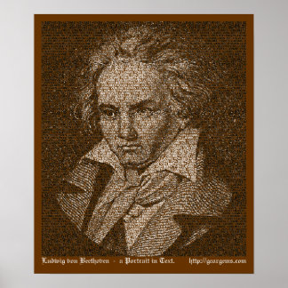 Beethoven-Textportrait Poster