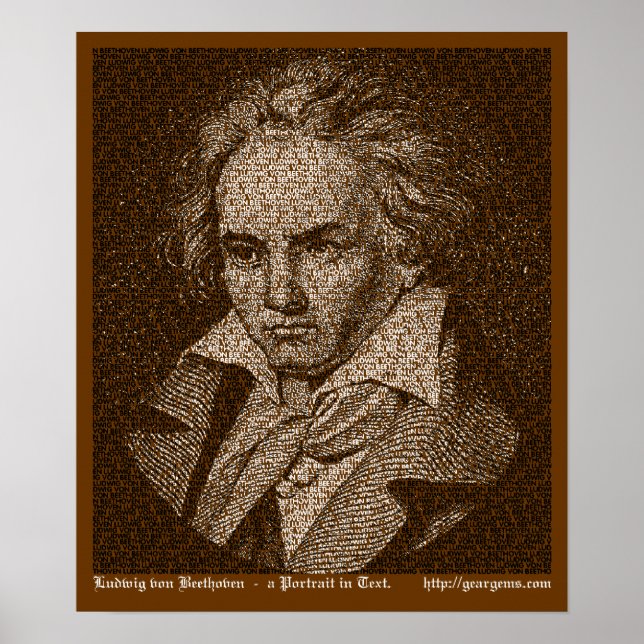 Beethoven-Textportrait Poster (Vorne)