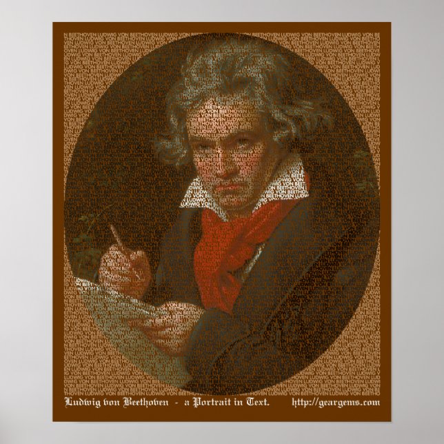 Beethoven-Textportrait Poster (Vorne)