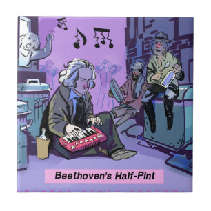 Beethovens Halbpint-Funny-Geschenk Fliese