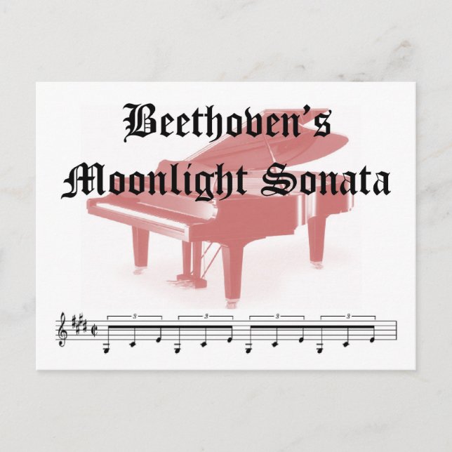 Beethovens Mondlicht Sonata Geschenke Postkarte (Vorderseite)