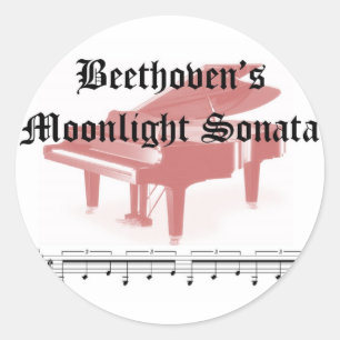 Beethovens Mondlicht Sonata Geschenke Runder Aufkleber