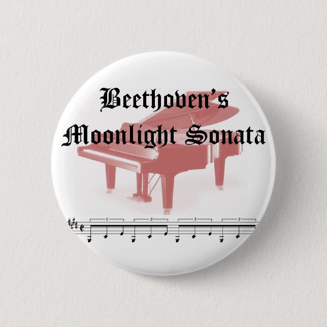 Beethovensmondschein-Sonategeschenke Button (Vorderseite)