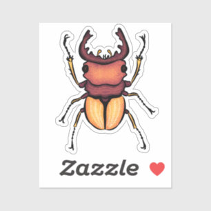 Beetle Art Entomology Insekt Aufkleber