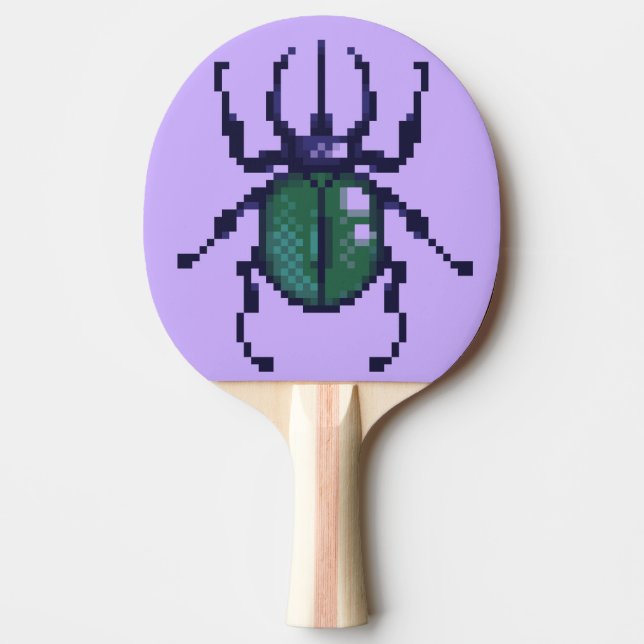 Beetle green pixelart tischtennis schläger (Vorderseite)