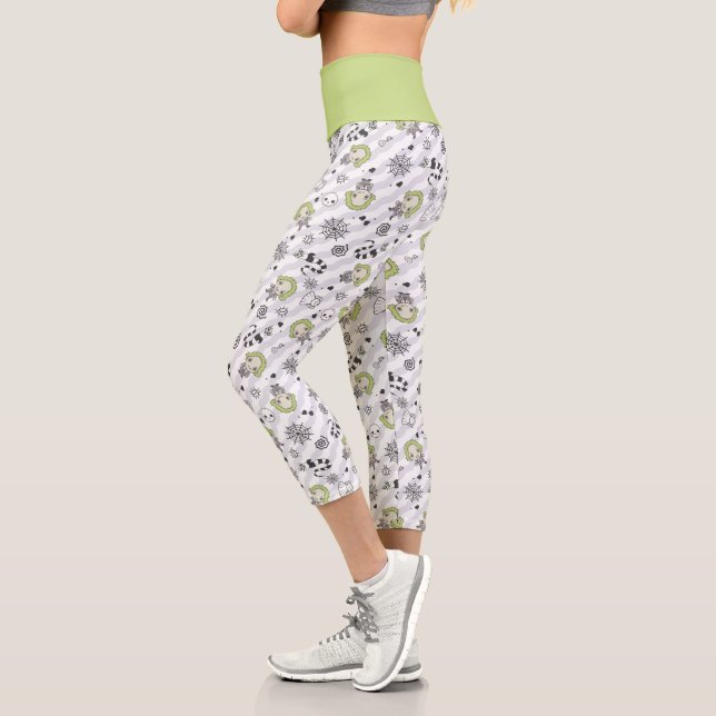 Beetlejuice Muster Capri Leggings (Links)