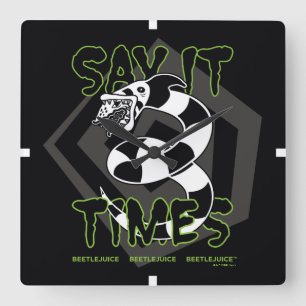 Beetlejuice   Say It 3 Times Quadratische Wanduhr