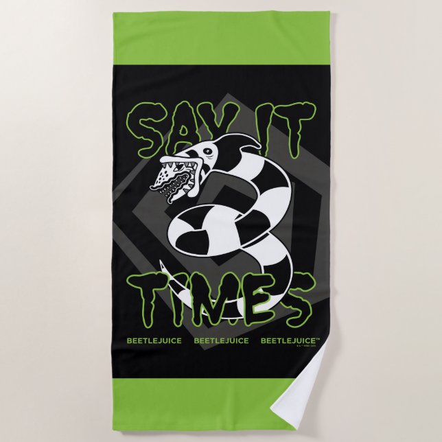 Beetlejuice | Say It 3 Times Strandtuch (Vorderseite)
