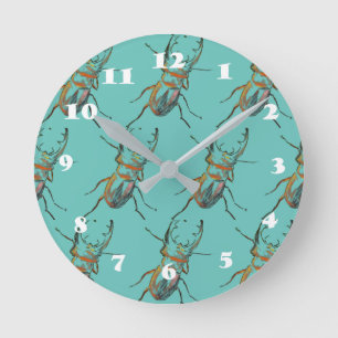 Beetles Bugs Runde Wanduhr