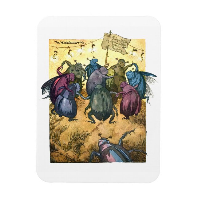 Beetles Celebrating Mittelsommer Magnet (Vertikal)