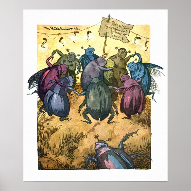 Beetles Celebrating Mittelsommer Poster (Vorne)