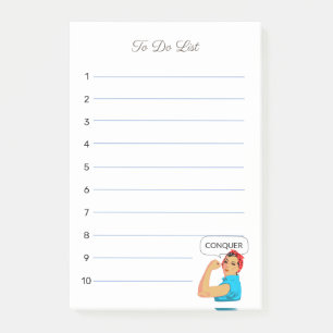 Befähigte Frau To-Do-Liste Post-it-Notizen Post-it Klebezettel