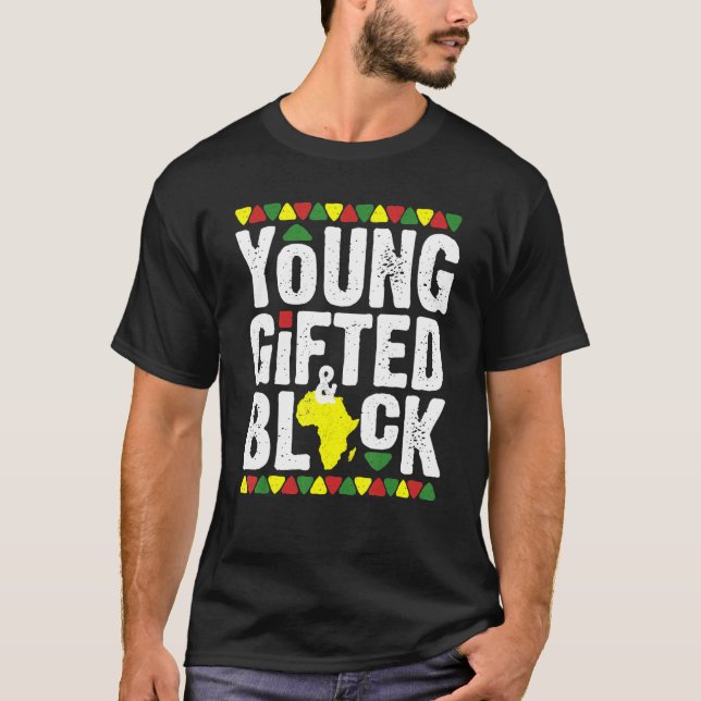 Befähigte junge schwarze Dashiki-afrikanischer Sto T-Shirt (Vorderseite)